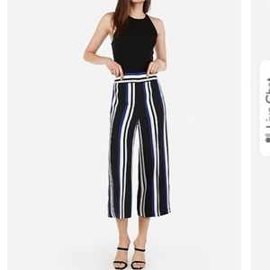 NWT Express High Waisted Striped Cropped Culottes